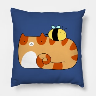 Bee and Orange Tabby Pillow