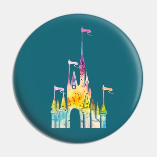 Watercolor Castle Pin