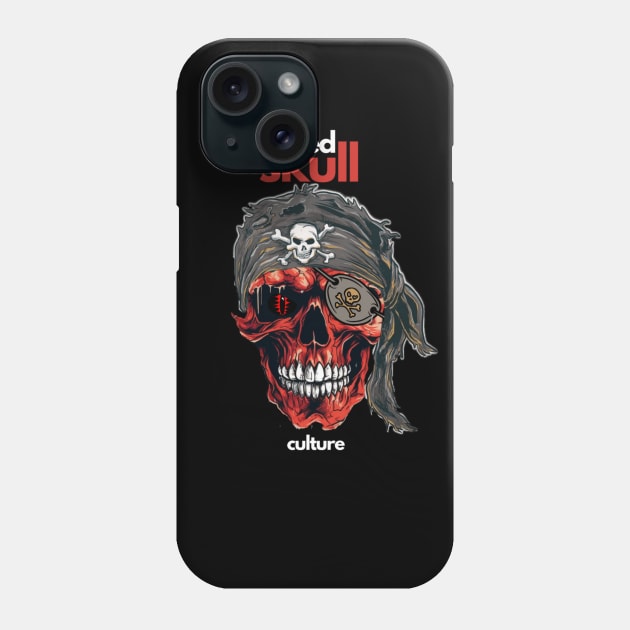 Red Skull Culture, Festival t-shirt, Unisex t-shirt, tees, men's t-shirt, women's t-shirt, summer t-shirt, trendy t-shirt, pirate t-shirts Phone Case by Clinsh Online 