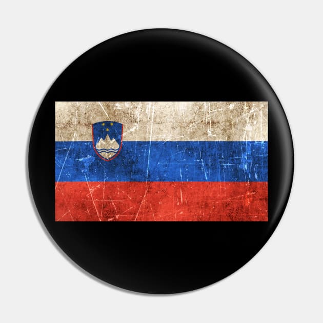 Vintage Aged and Scratched Slovenian Flag Pin by jeffbartels