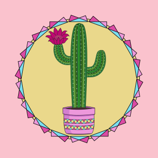 Cactus Plant In Pink Pot T-Shirt