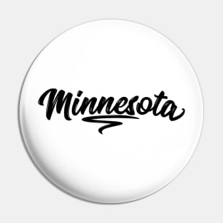 Black Minnesota Retro Text Pin