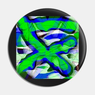 Bright green and blue II Pin