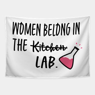 Women Belong In The Lab Tapestry