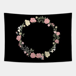 Pink floral head crown Tapestry