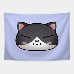 Cute Tuxedo Cat Face Tapestry