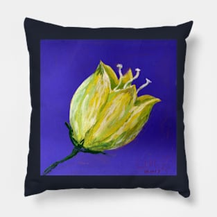 yellow tulip on purple Pillow