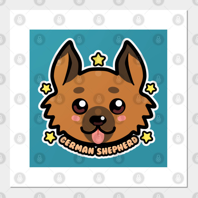 Chibi Dog Art Kawaii Chibi German Shepherd Dog Face German Shepherd Posters And Art Prints Teepublic kawaii chibi german shepherd dog face