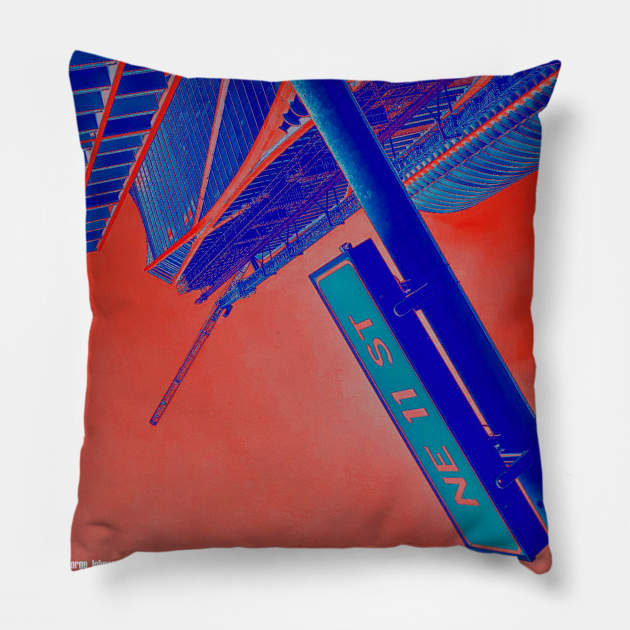 miami skyline art parade in ecopop architectural landscape photograph Pillow by jorge_lebeau