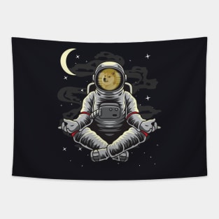 Astronaut Yoga Dogecoin DOGE Coin To The Moon Crypto Token Cryptocurrency Wallet Birthday Gift For Men Women Kids Tapestry