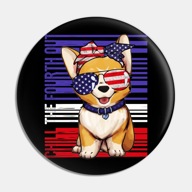 Corgi 4th of July Funny Dog Pin by Kaileymahoney