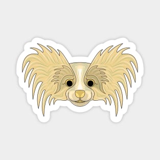 cute brown papillon dog face Magnet
