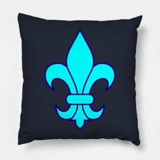 Fleur de lis (aqua blue) Pillow