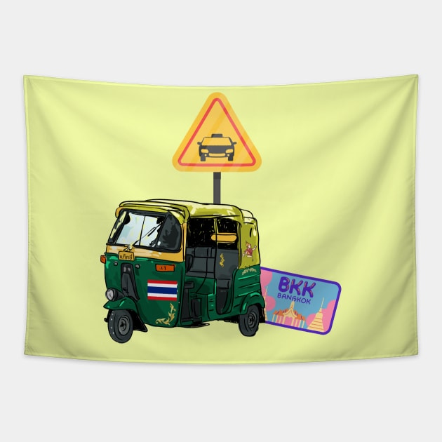 Tuk Tuk Bangkok Thailand Tapestry by Laakiiart