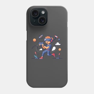 boy playing vr Phone Case