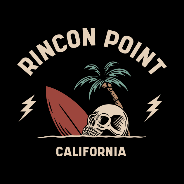 Vintage Surfing Rincon Point California // Retro Surf Skull by Now Boarding