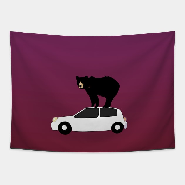 bear and car Tapestry by momomoma