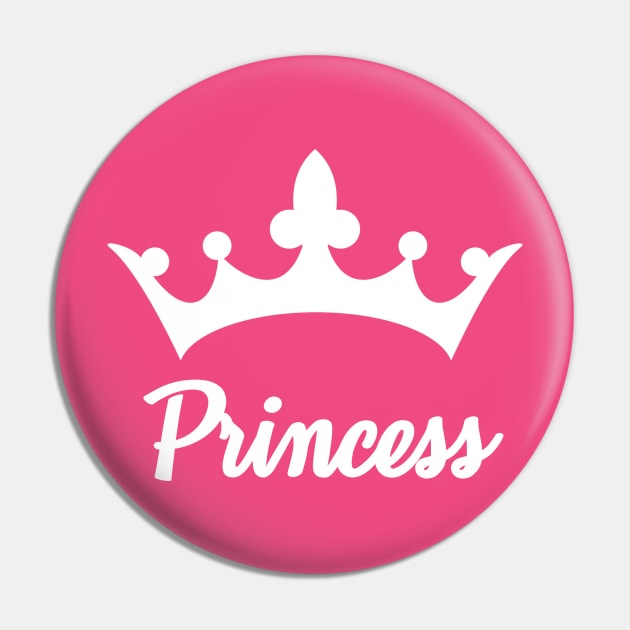 Girl Princess text print with crown Pin by BeckyS23