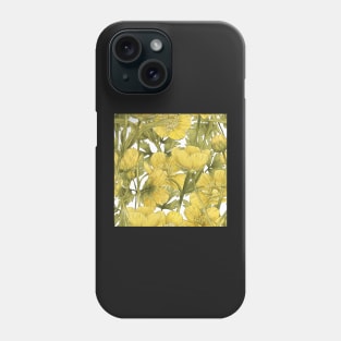 Buttercup summer flower on white Phone Case