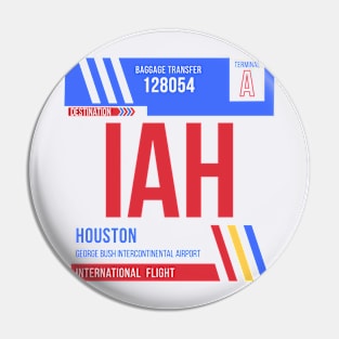 Houston (IAH) Airport Code Baggage Tag Pin