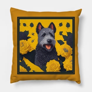 Рumi dog. Style vector (yellow version 2 pumi dog) Pillow