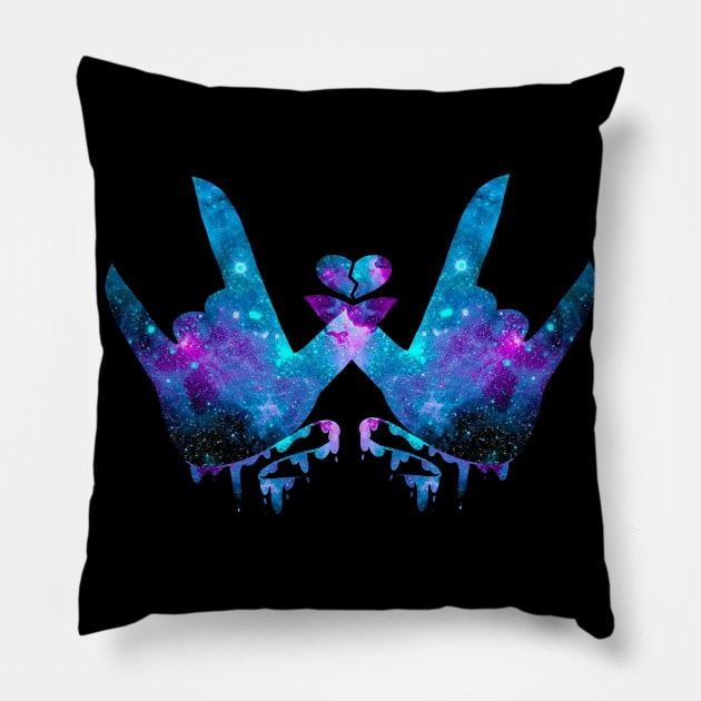 Galaxy Hand Design 1 Pillow by Starby