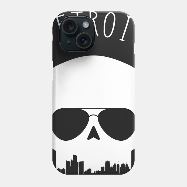 Skyline Skull - Detroit Phone Case by SchaubDesign