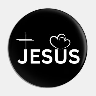Jesus cross with love heart Pin