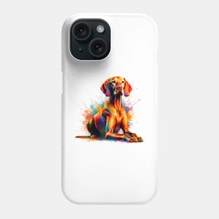 Artistic Vizsla Portrait in Vibrant Splash Paint Style Phone Case