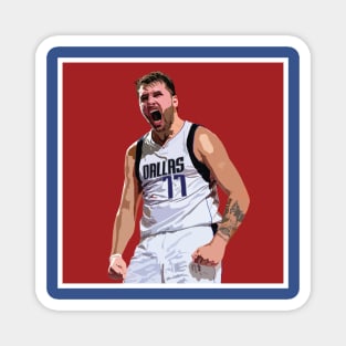 Luka Doncic Celebration Portrait Magnet