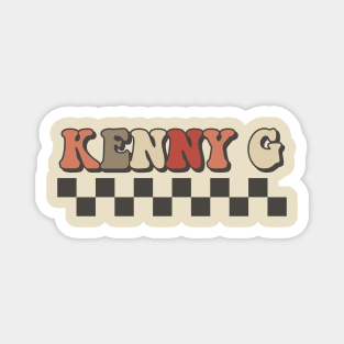 Kenny G Checkered Retro Groovy Style Magnet