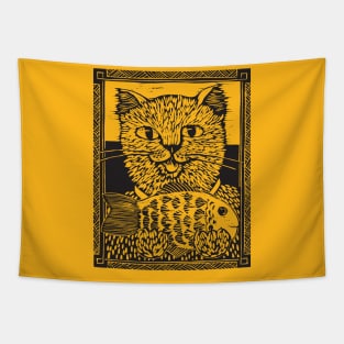 Cats gone fishing Tapestry