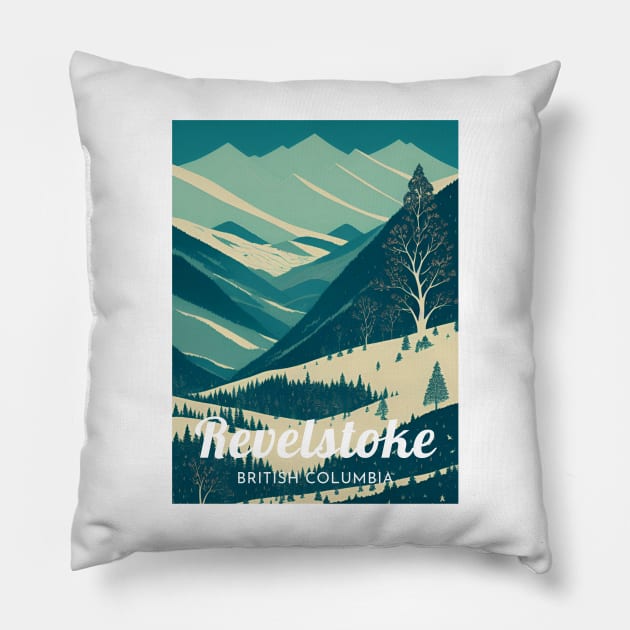 Revelstoke ski - British Columbia Pillow by UbunTo