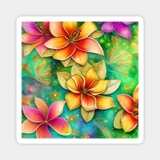 Golden Flowers Magnet