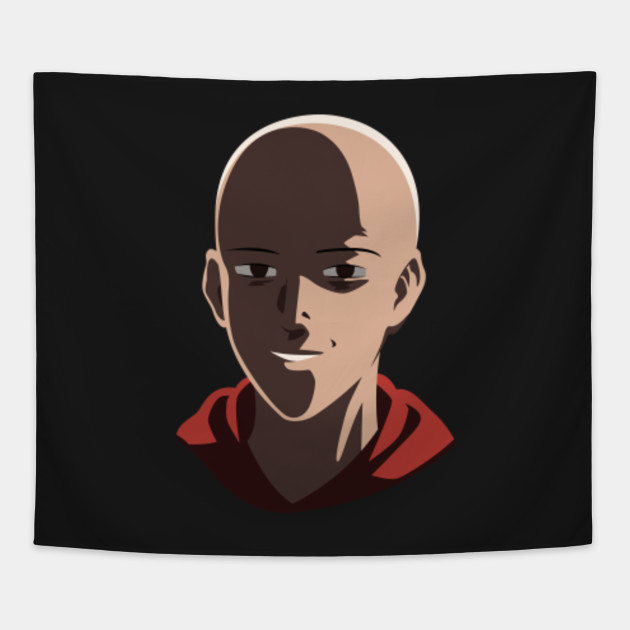 baldy man smiling anime tapestry teepublic