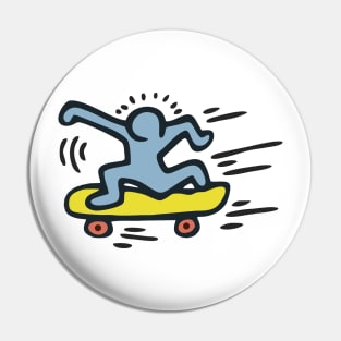 Keith lovers Skater Man outline Sport Pop Art Pin