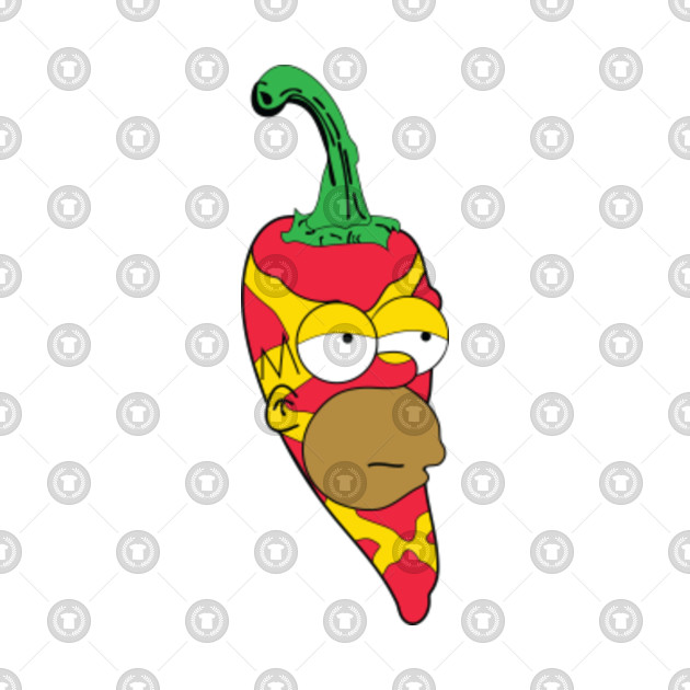 Homer Simpson (Homer Chili) Illustration TShirt TeePublic