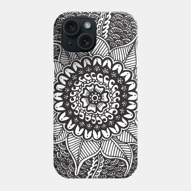 Henna Daisy Phone Case by HLeslie Design