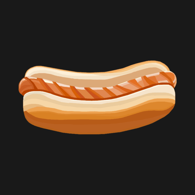 Grilled Hotdog in Bun by Art by Deborah Camp