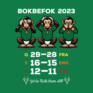 Bokbefok 2023 Funny | South African Monkeys | Bokke Fans Rugby | Afrikaans Origin | Go Bokke T-Shirt