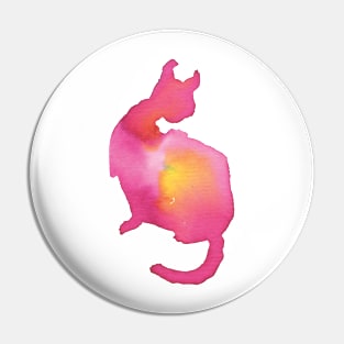 Yellow And Pink Cat Cleaning Its self Pin