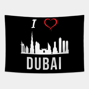 I love Dubai Skyline Arab Emirates Middle East Design Tapestry