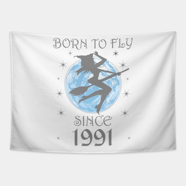 BORN TO FLY SINCE 1947 WITCHCRAFT T-SHIRT | WICCA BIRTHDAY WITCH GIFT Tapestry by Chameleon Living