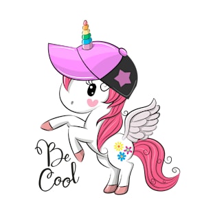 Cool unicorn with a cap. T-Shirt