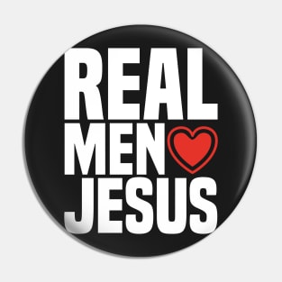 Real Men Love Jesus - Religious Christian Heart Pin