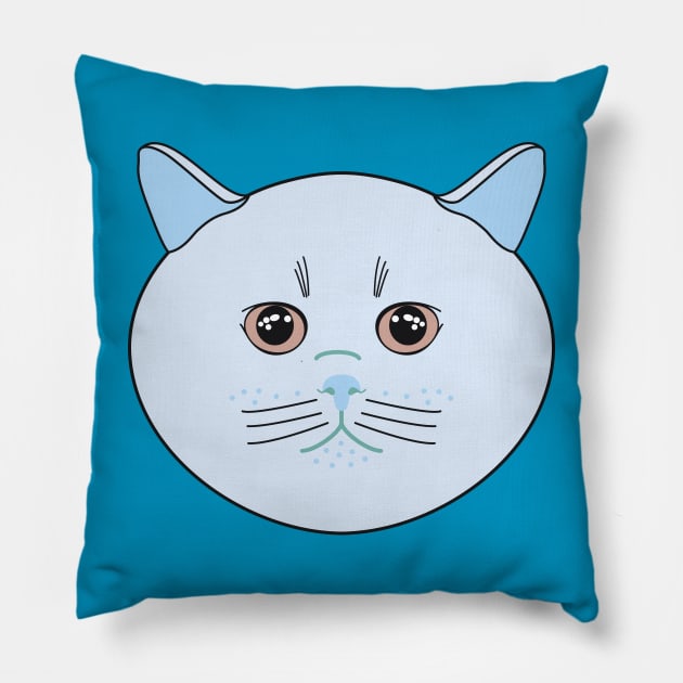 cool blue cat Pillow by mkbl