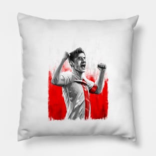 Robert Lewandowski Poland Football Artwork Pillow