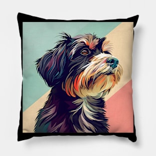 Retro Tibetan Terrier: Pastel Pup Revival Pillow