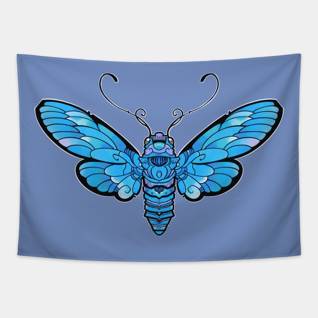 blue moth butterfly Tapestry by weilertsen