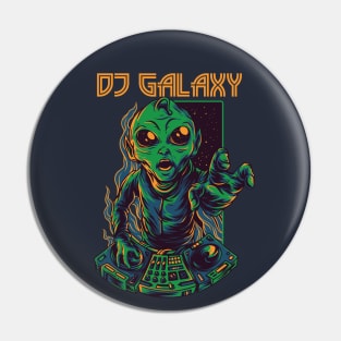 DJ Alien Galaxy  Illustration Pin